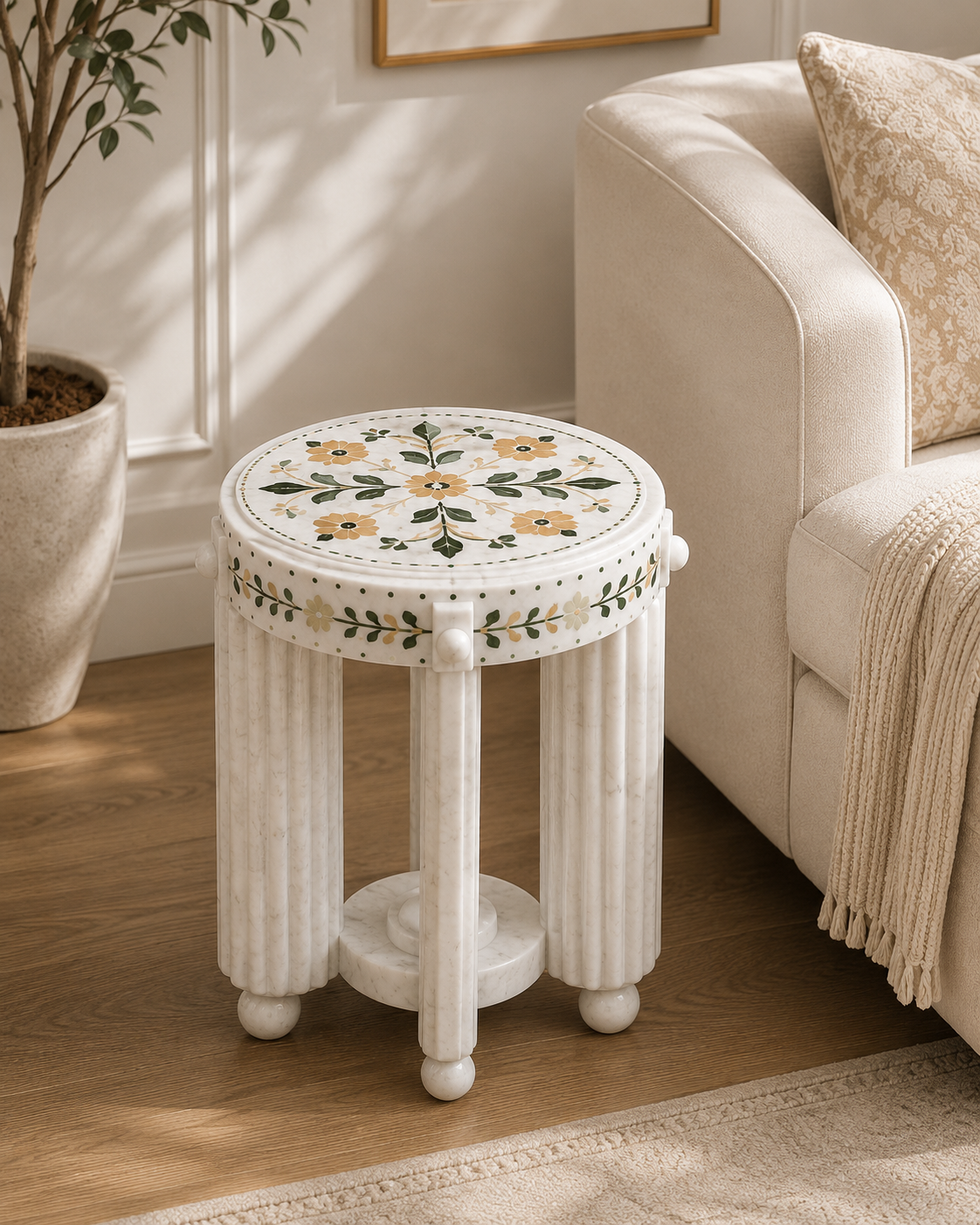 Inlay glacier side table v7
