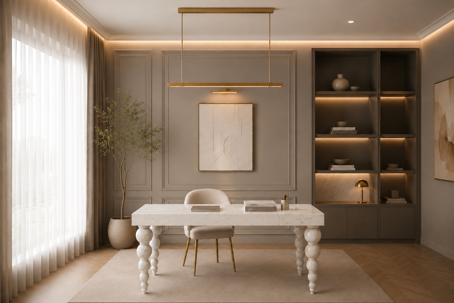 Ivory Crest Executive Desk