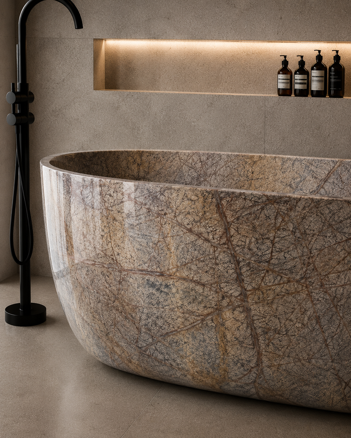 Terra Luxe Stone Tub - Beige brown Aurex