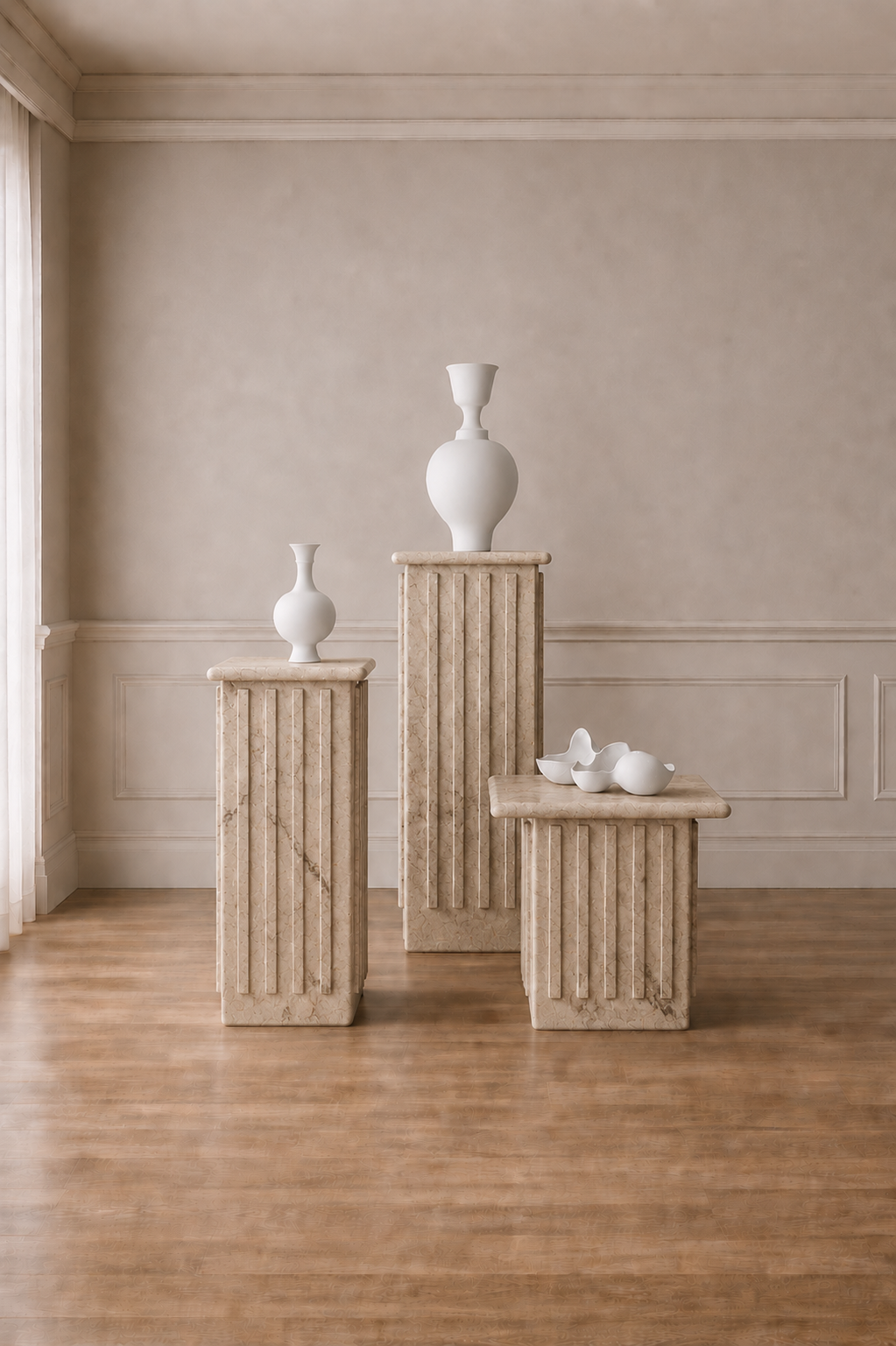 Roman Veil Pedestal Set - View 1