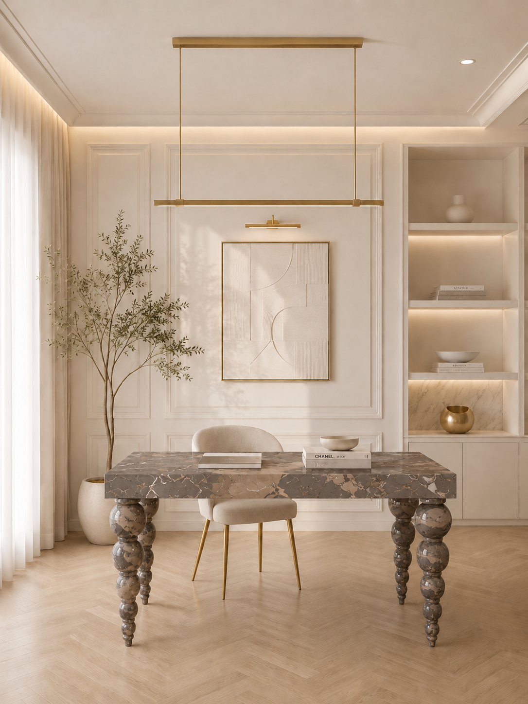 Ivory Crest Executive Desk - View 3