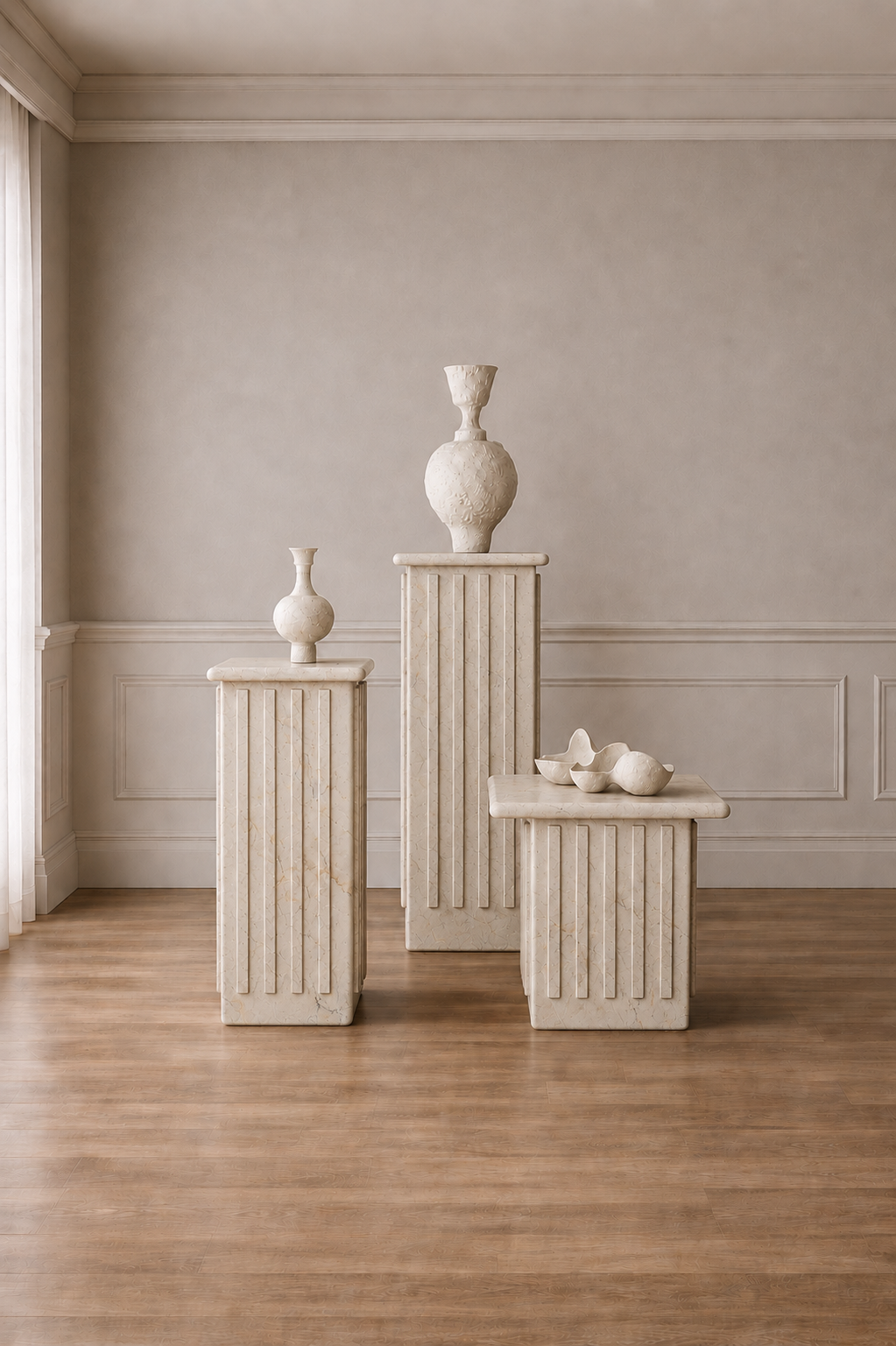 Roman Veil Pedestal Set - View 1