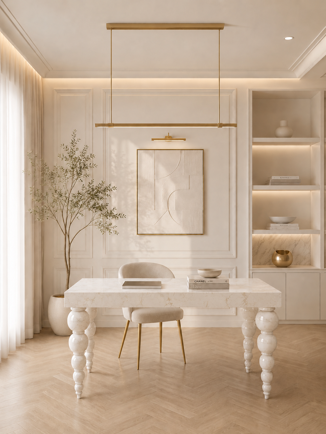 Ivory Crest Executive Desk - View 3