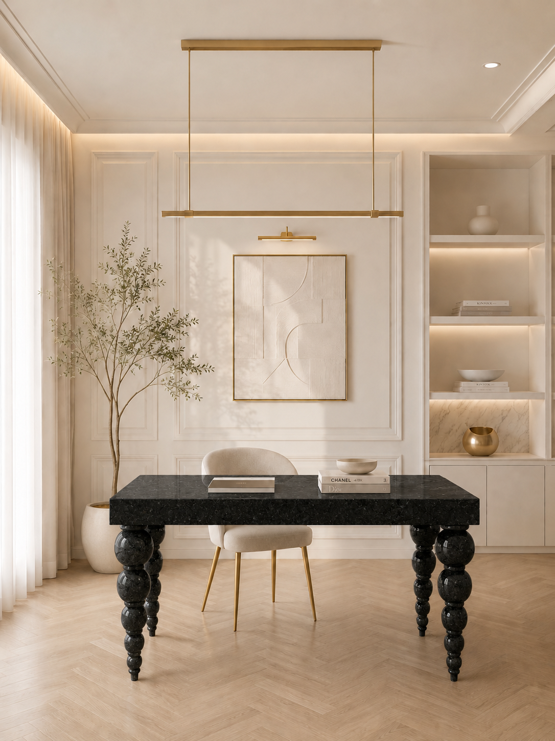 Ivory Crest Executive Desk - View 3