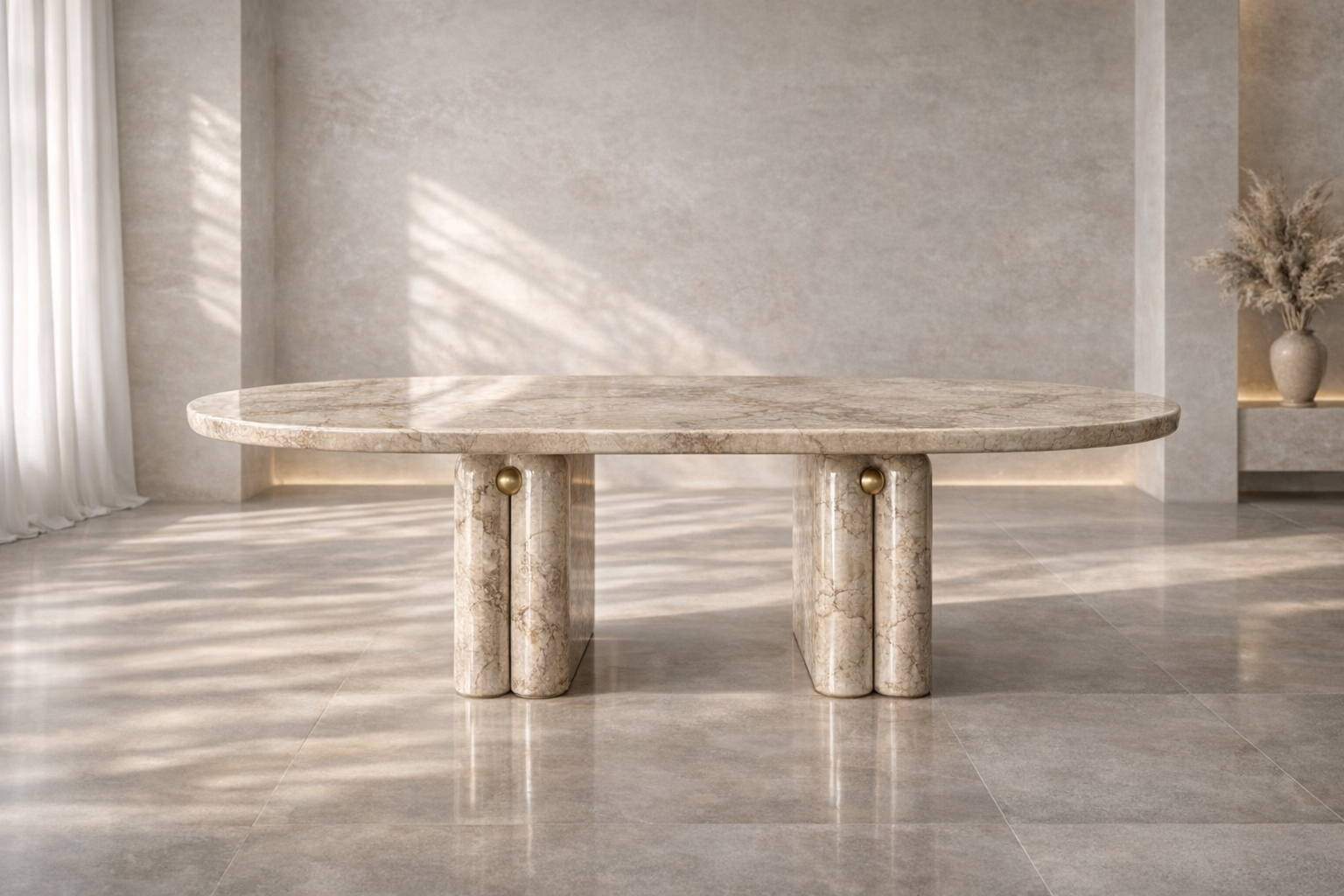 Canyon Arch Marble Table - Beige Romano