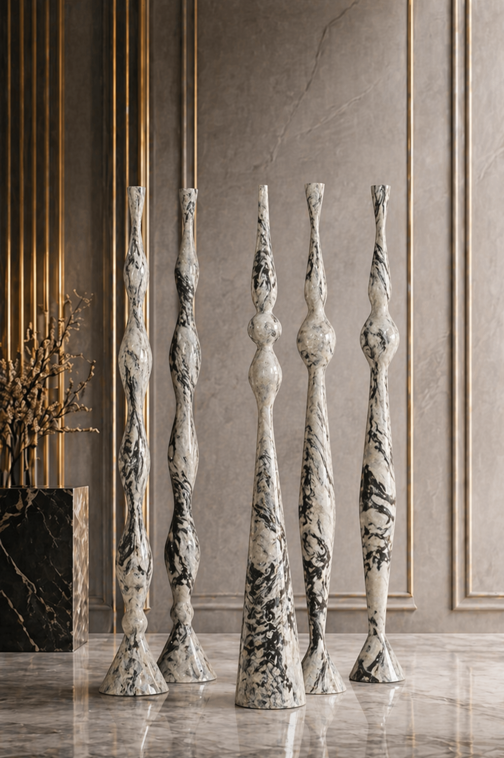Ivory Spire Sculpture Set