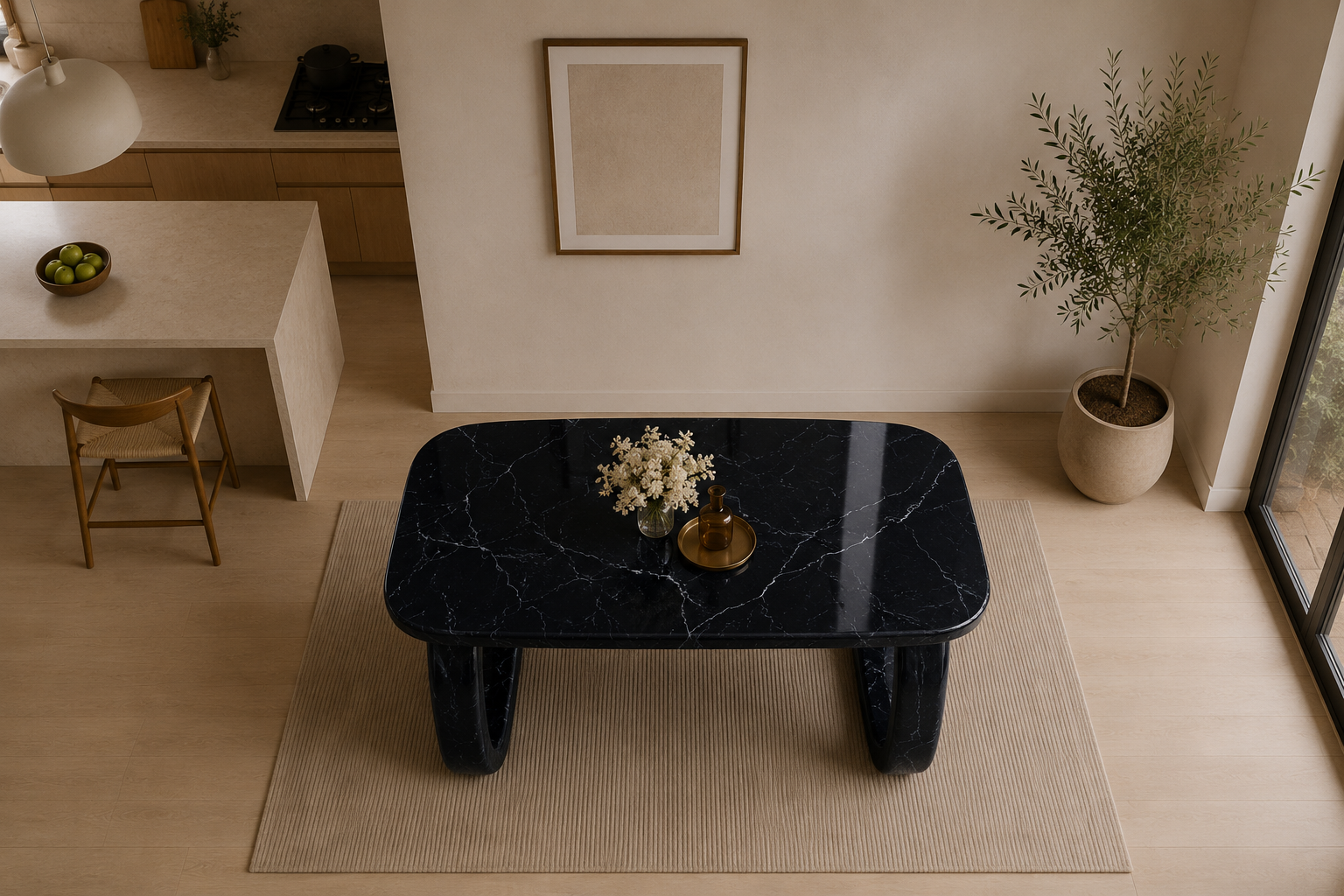 Aurelia Arch Dining Table - Nero Imperia