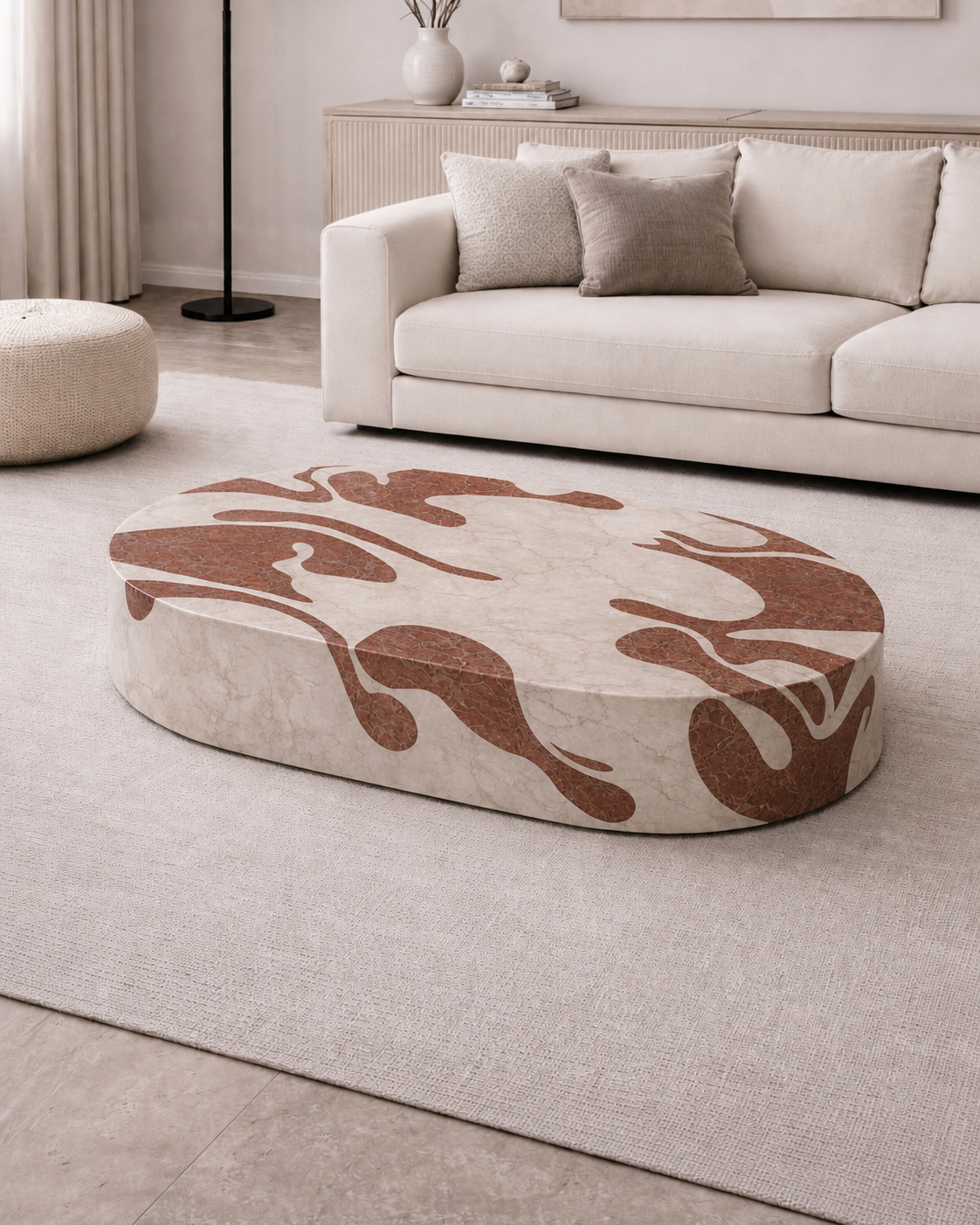 Ornava Inlay Table - Inlay Glacier Silk-Desert Crown