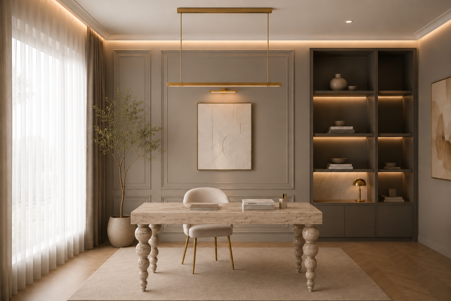 Ivory Crest Executive Desk