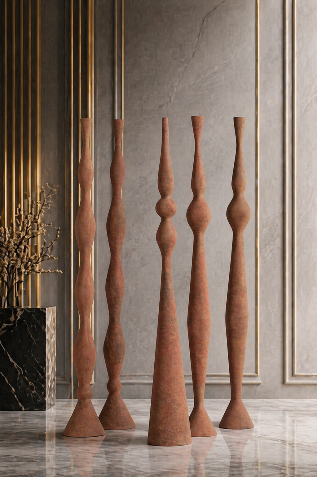 Ivory Spire Sculpture Set - Desert Crown