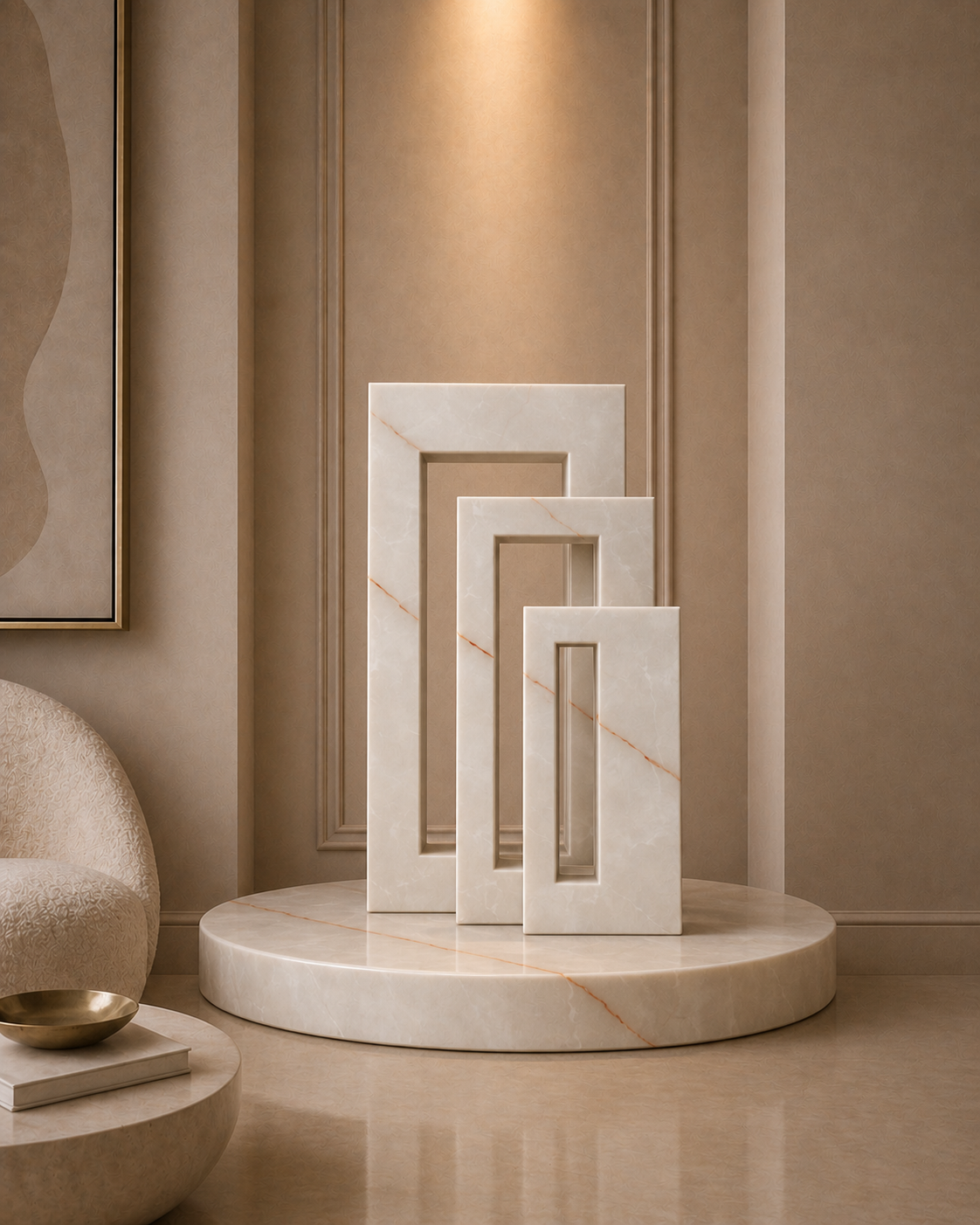 Terracotta Frame Trio - Sun Vein Marble