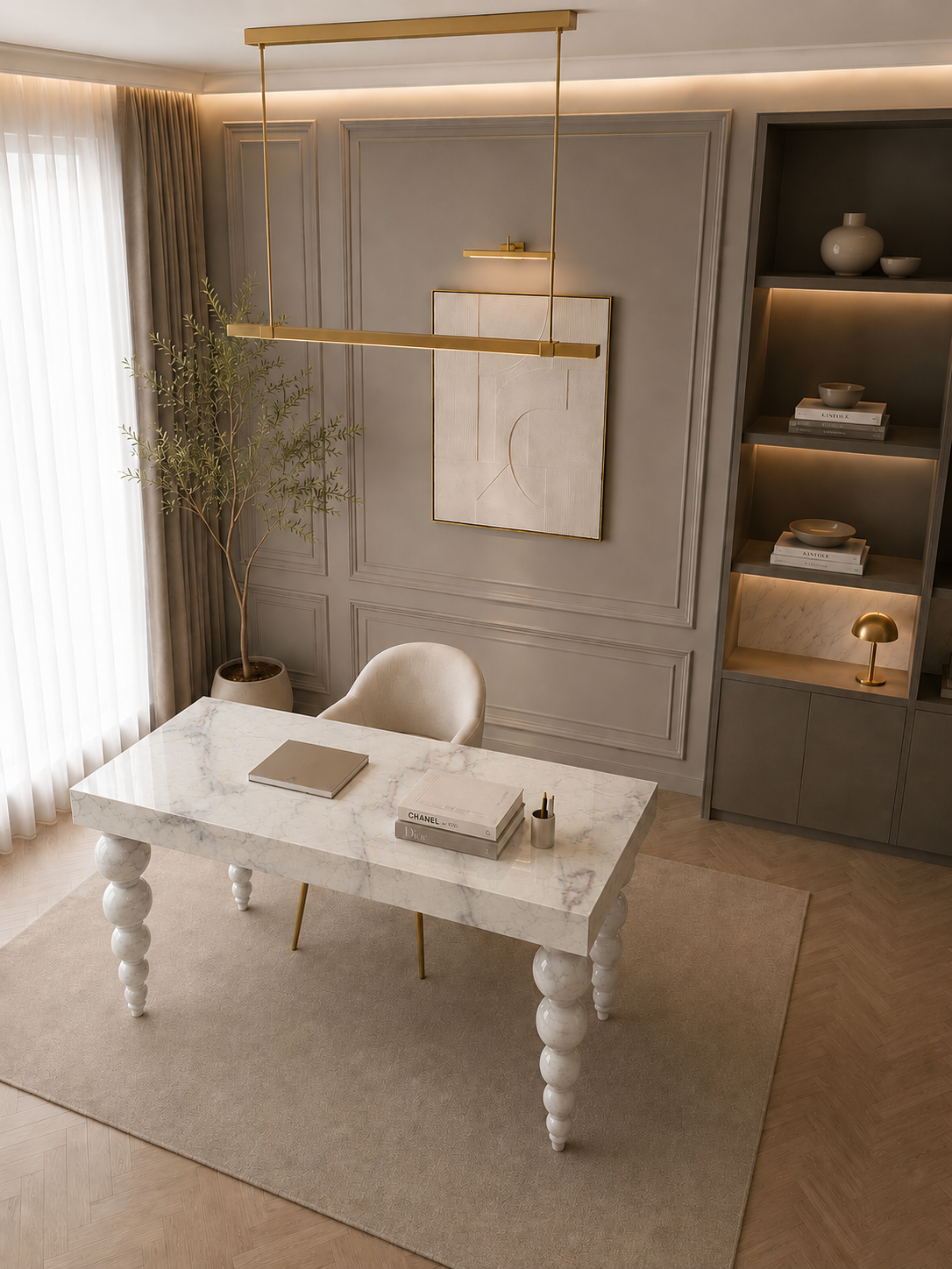 Ivory Crest Executive Desk - View 4
