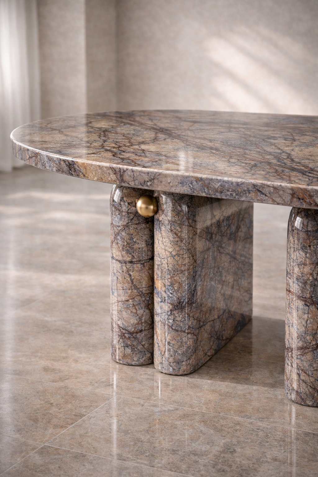 Canyon Arch Marble Table - Beige brown Aurex