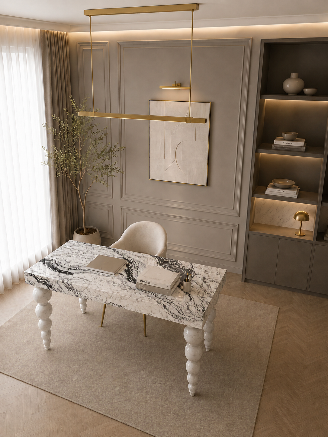 Ivory Crest Executive Desk - View 4