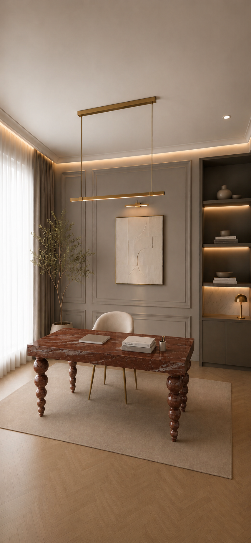 Ivory Crest Executive Desk - View 2