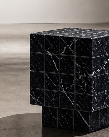 Cubrixa Side Table - Nero Imperia