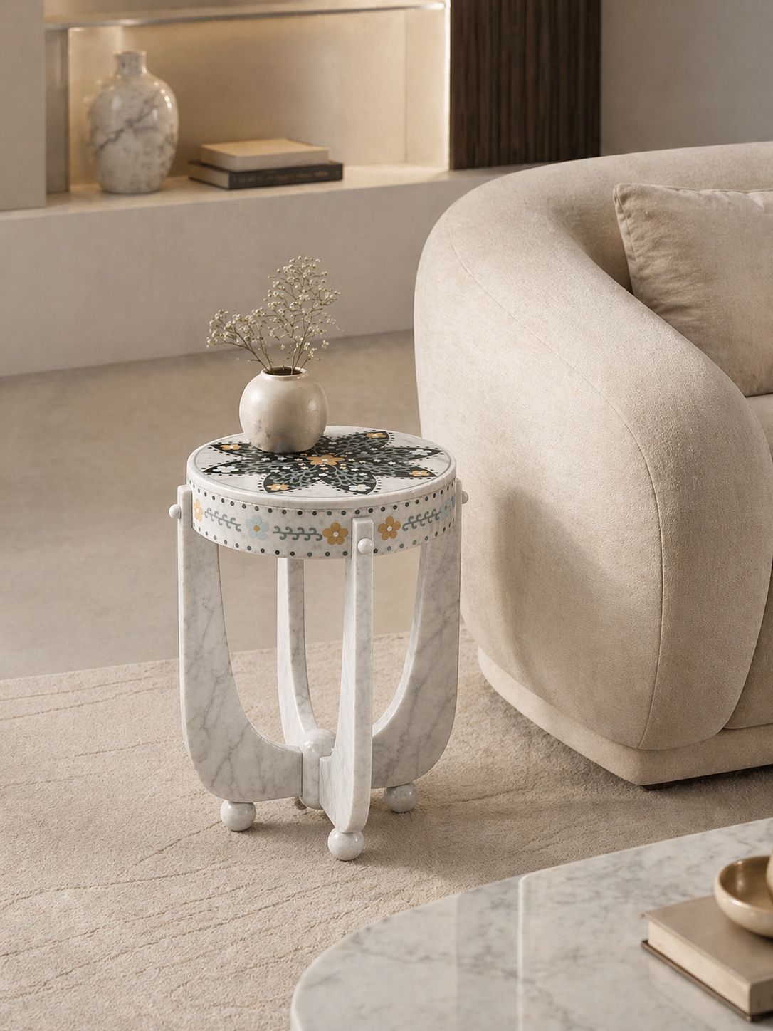 Inlay glacier side table v4