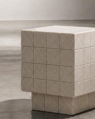 Cubrixa Side Table - Botticino Oro