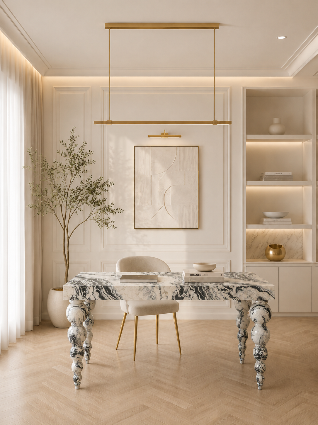 Ivory Crest Executive Desk - View 3