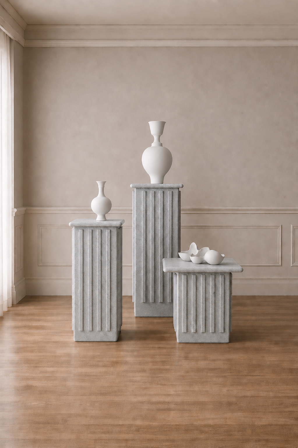 Roman Veil Pedestal Set - View 1
