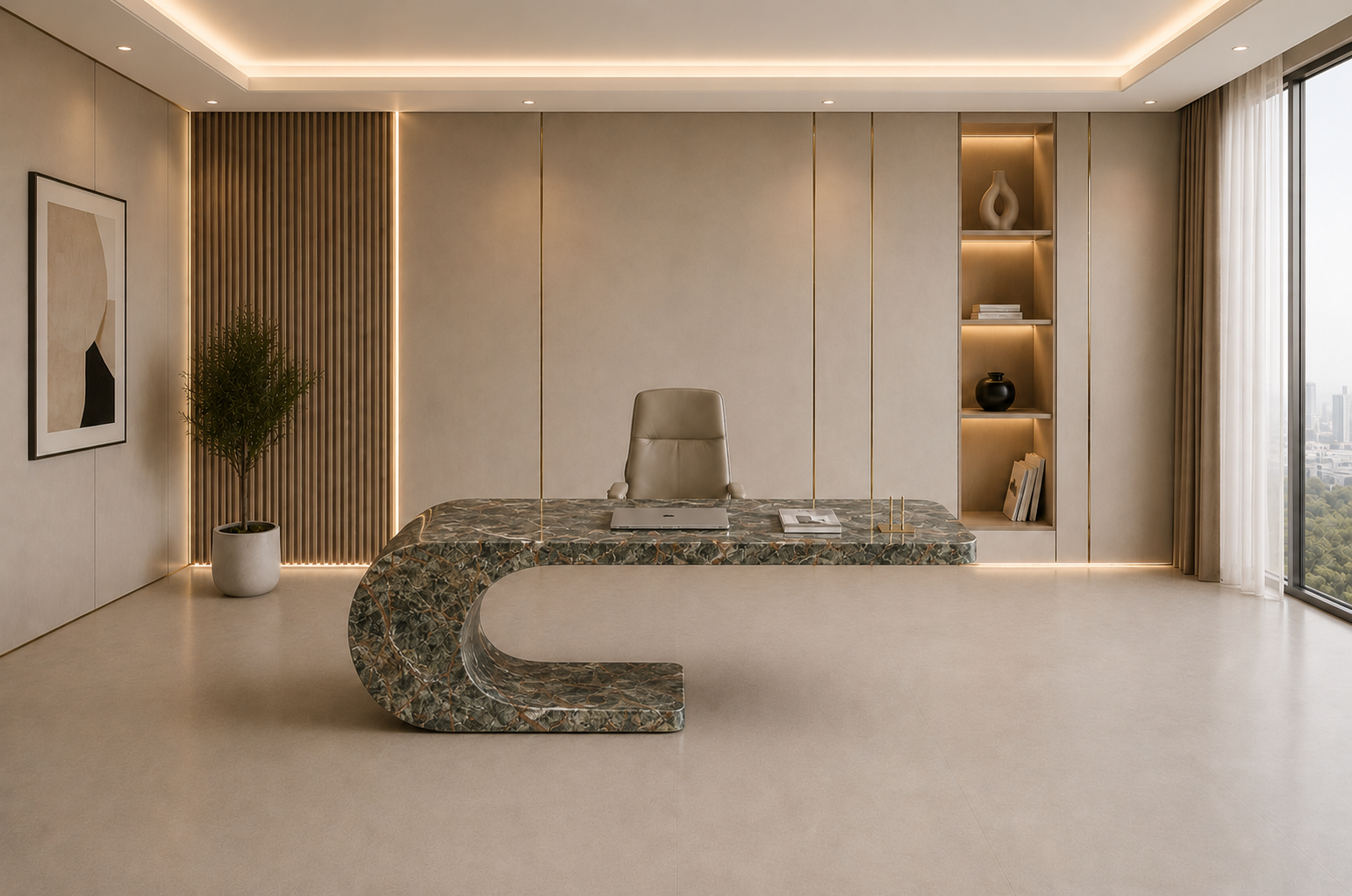 Cantilever Loop Desk - Bidasaro green