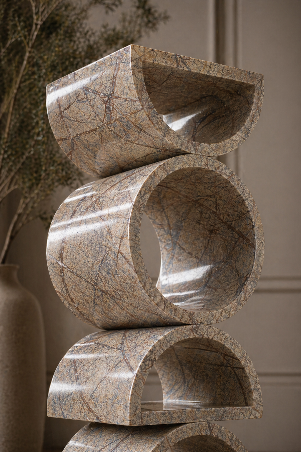 Canyon Ring Stack - Beige brown Aurex