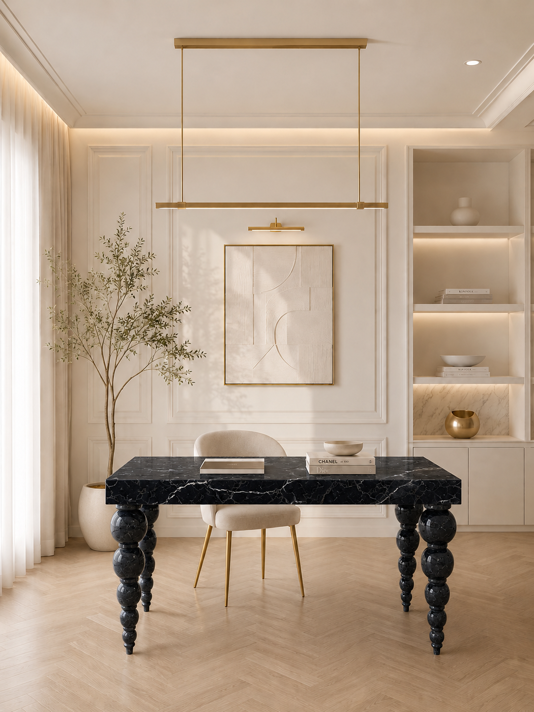 Ivory Crest Executive Desk - View 3