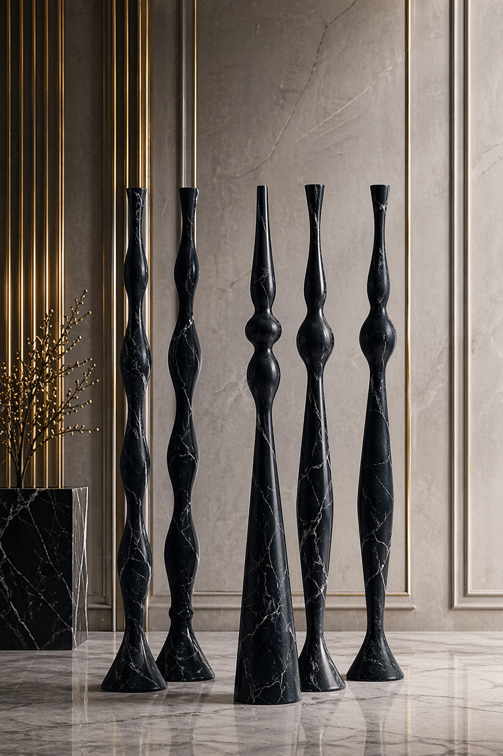 Ivory Spire Sculpture Set - View 1