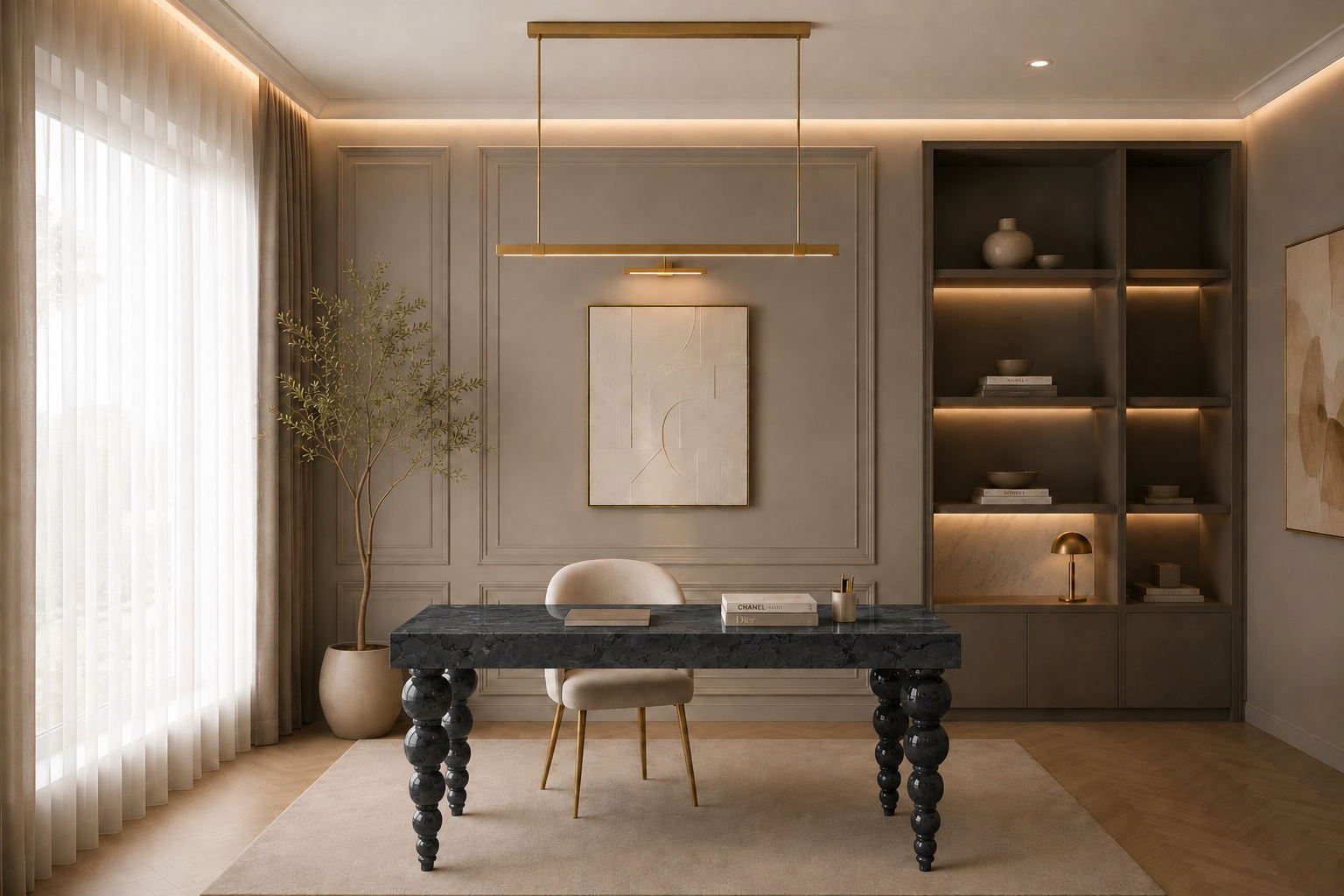 Ivory Crest Executive Desk