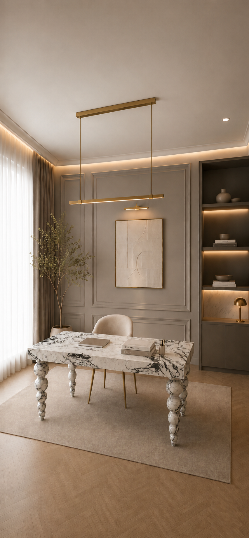 Ivory Crest Executive Desk - View 2
