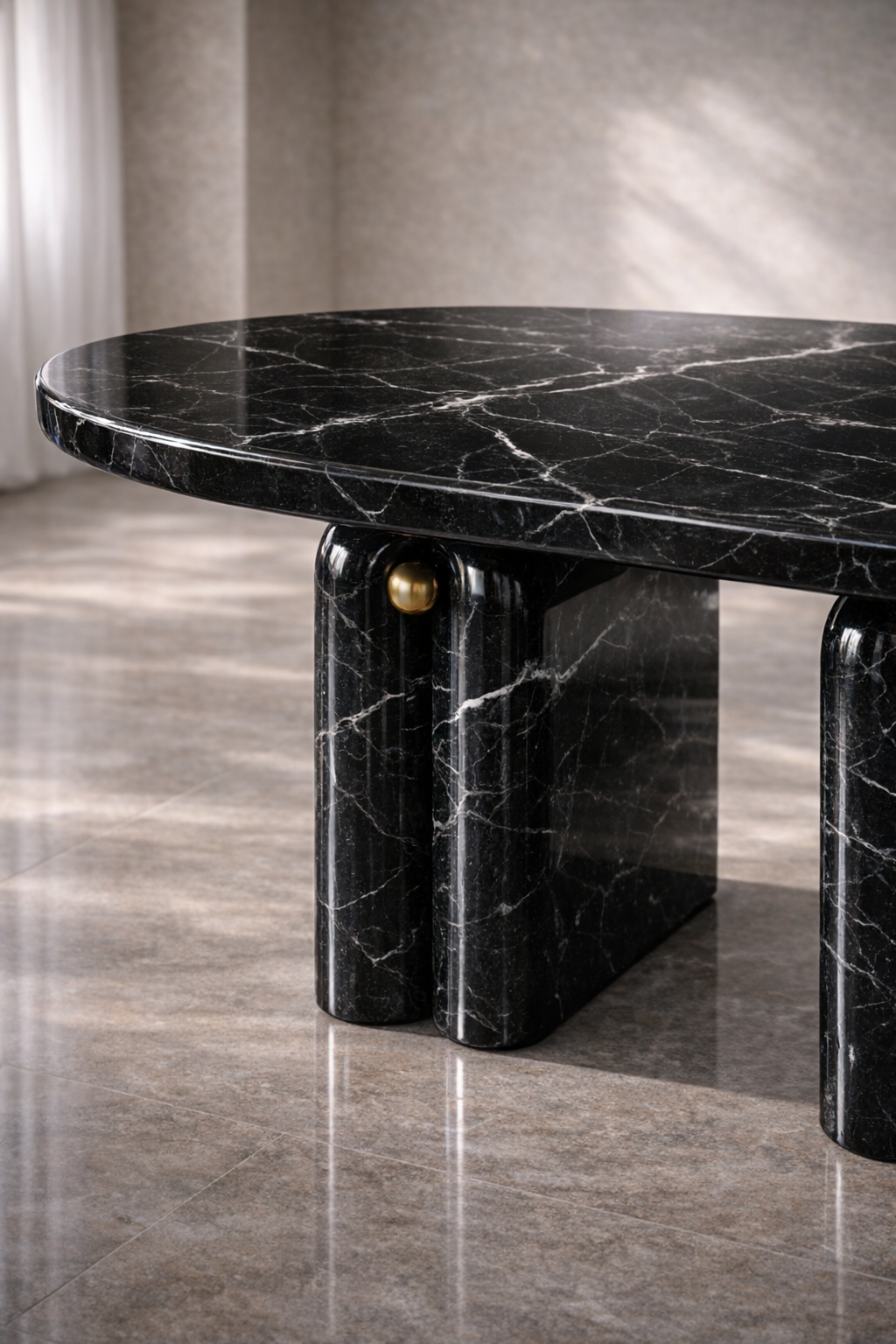 Canyon Arch Marble Table - Nero Imperia