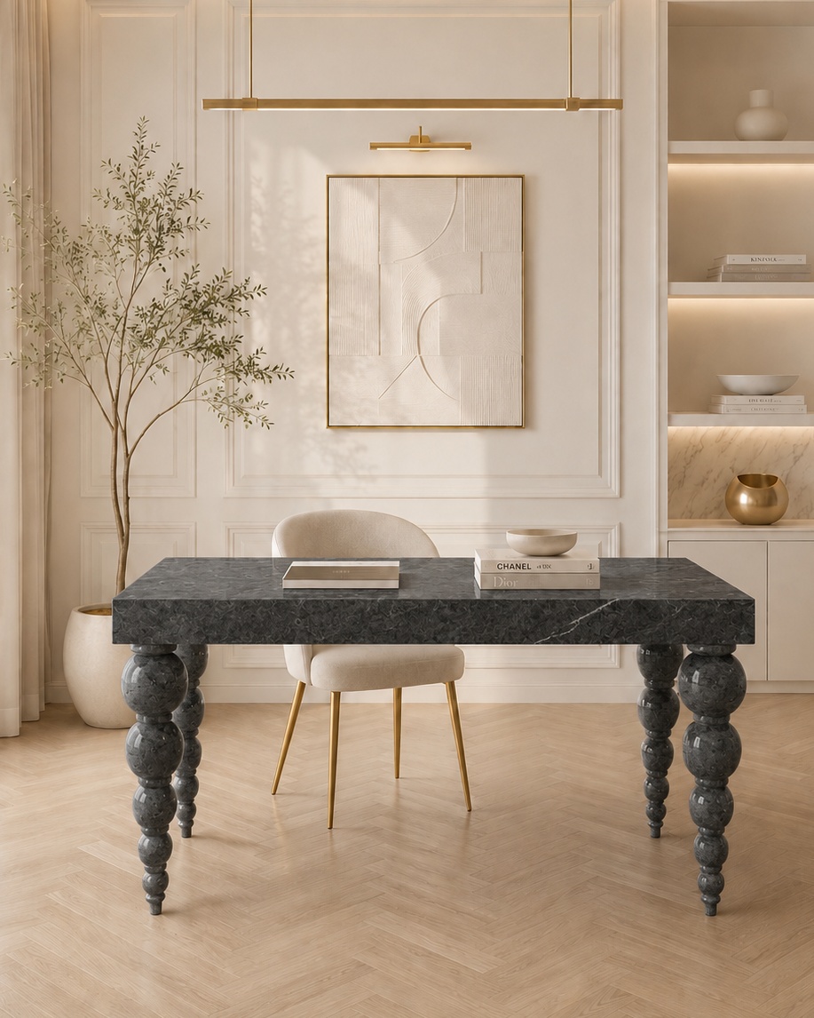 Ivory Crest Executive Desk - View 2
