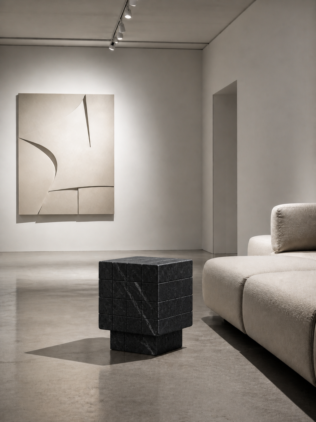 Cubrixa Side Table - Black valeriano