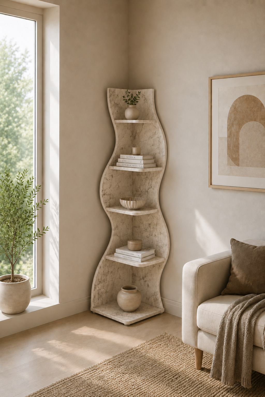 Velora Flow Shelf - Beige Romano