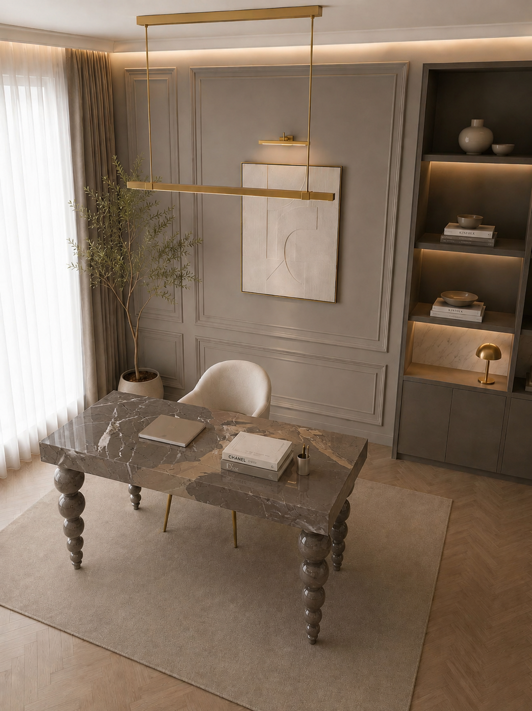 Ivory Crest Executive Desk - View 2