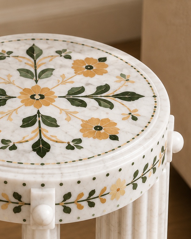 Ivory Bloom Side Table - View 3