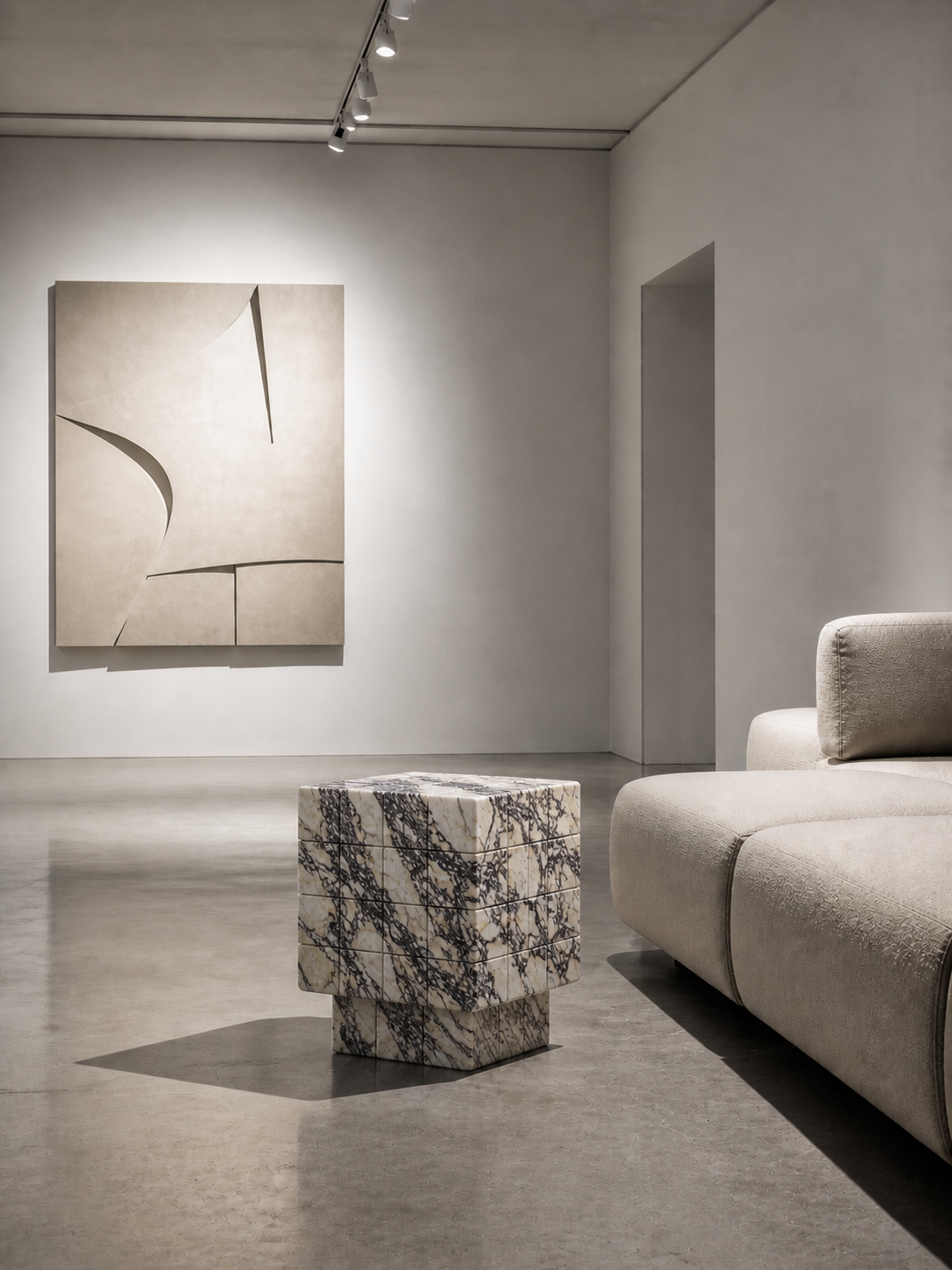 Cubrixa Side Table - Calacatta viola