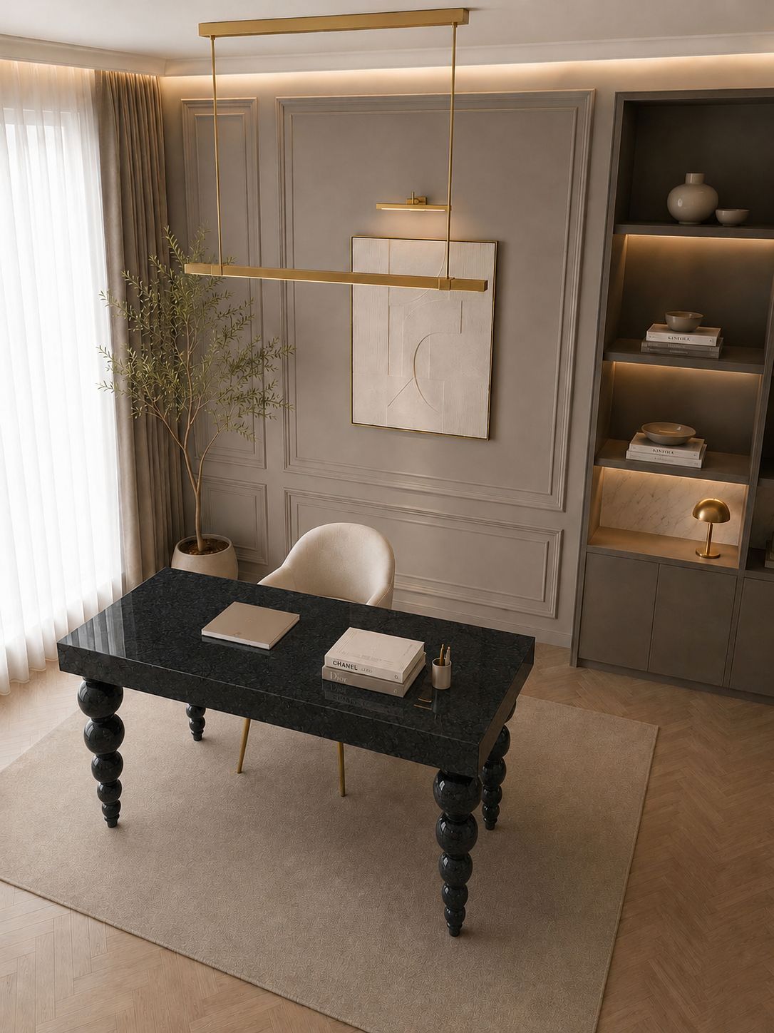 Ivory Crest Executive Desk - View 2
