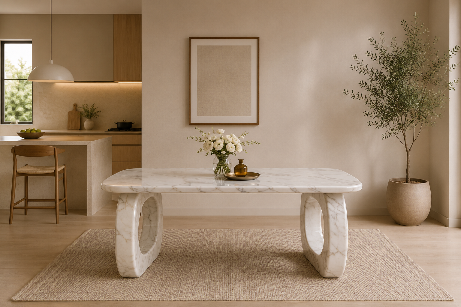 Aurelia Arch Dining Table - Glacier Silk