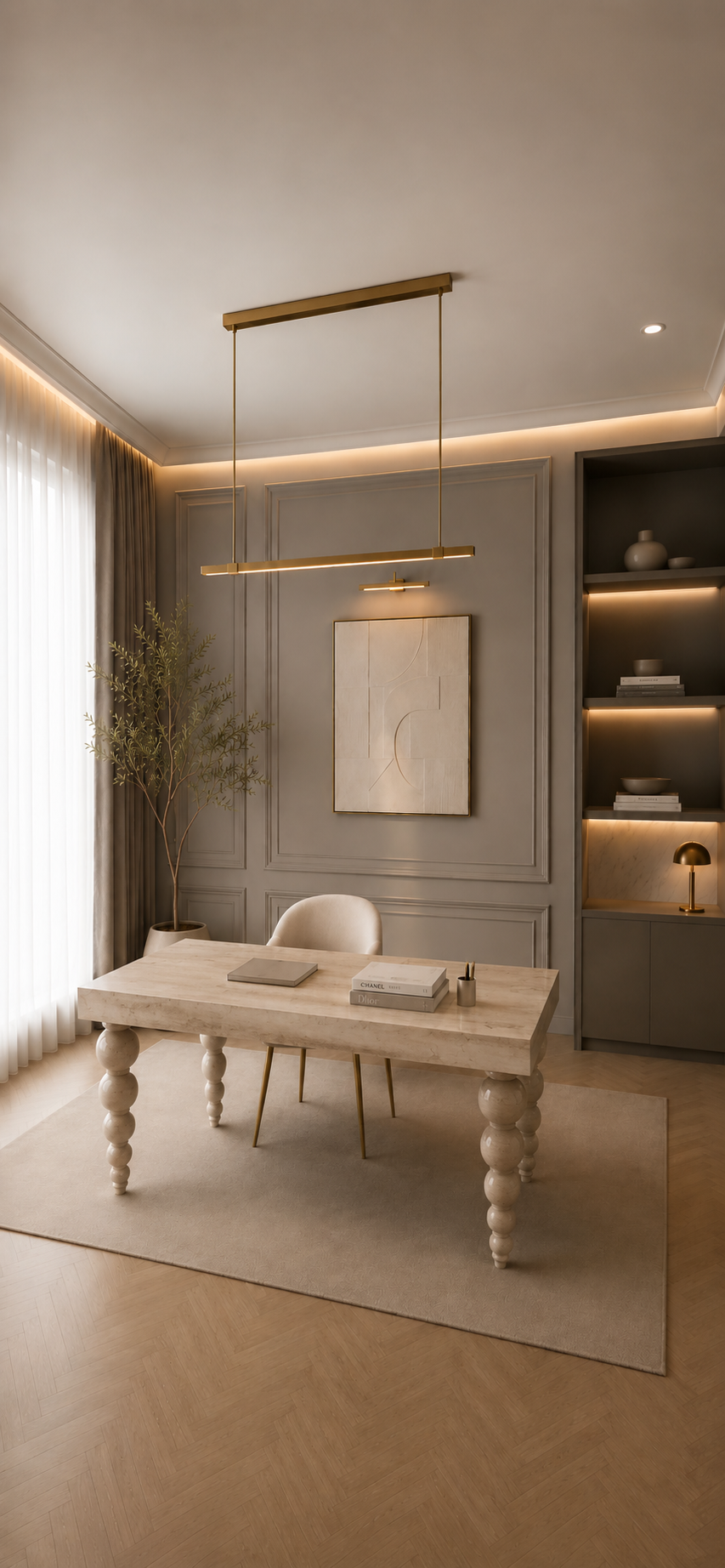 Ivory Crest Executive Desk - View 2