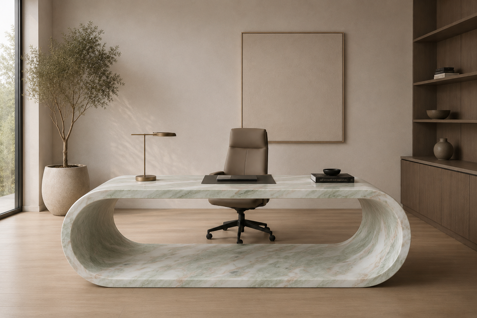 Elysian Curve Desk - Verdelume Onyxo