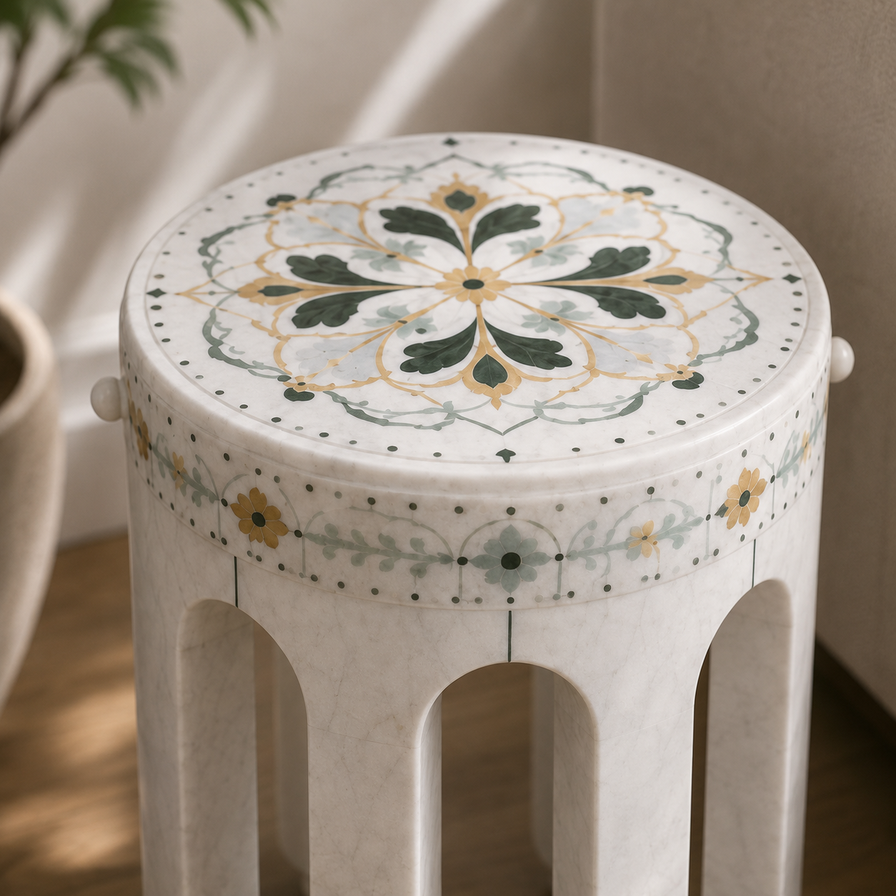 Ivory Bloom Side Table - View 3