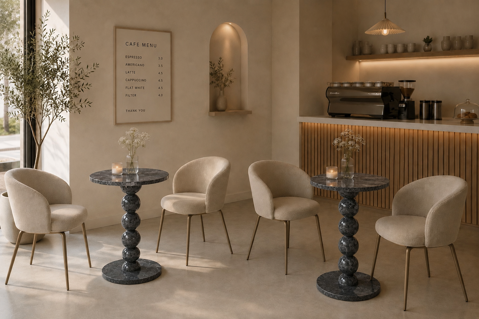Sphere Column Bistro Table - Black valeriano
