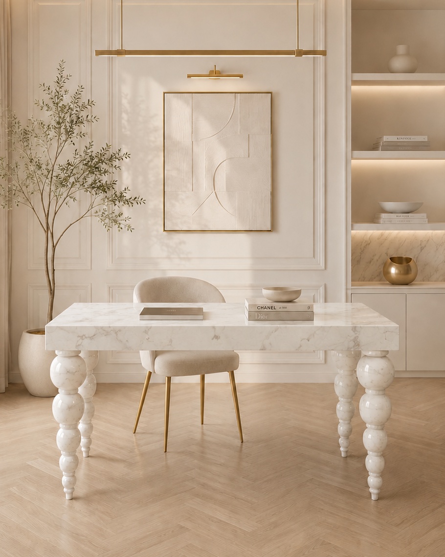 Ivory Crest Executive Desk - View 2