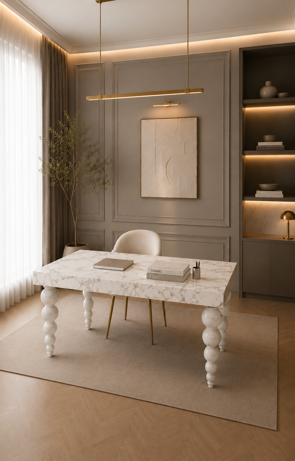 Ivory Crest Executive Desk - View 3