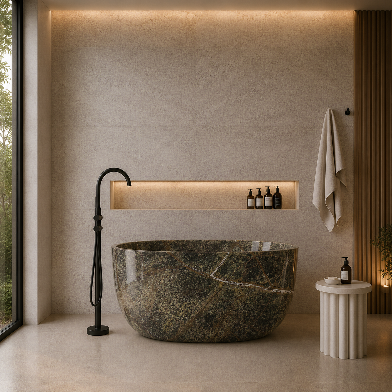 Terra Luxe Stone Tub - Bidasaro green