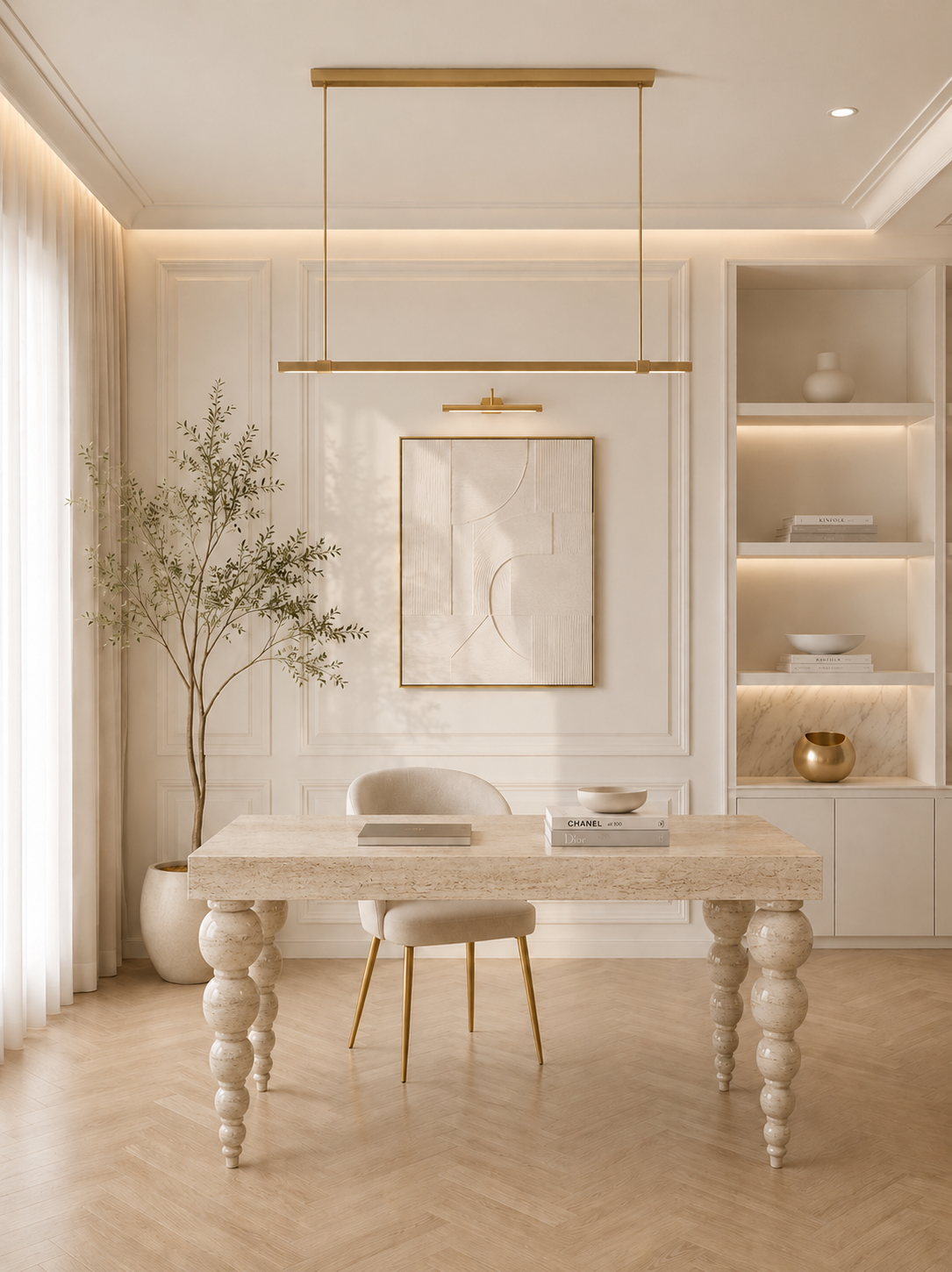 Ivory Crest Executive Desk - View 3