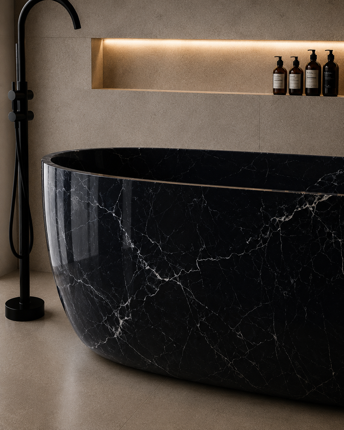 Terra Luxe Stone Tub - Nero Imperia