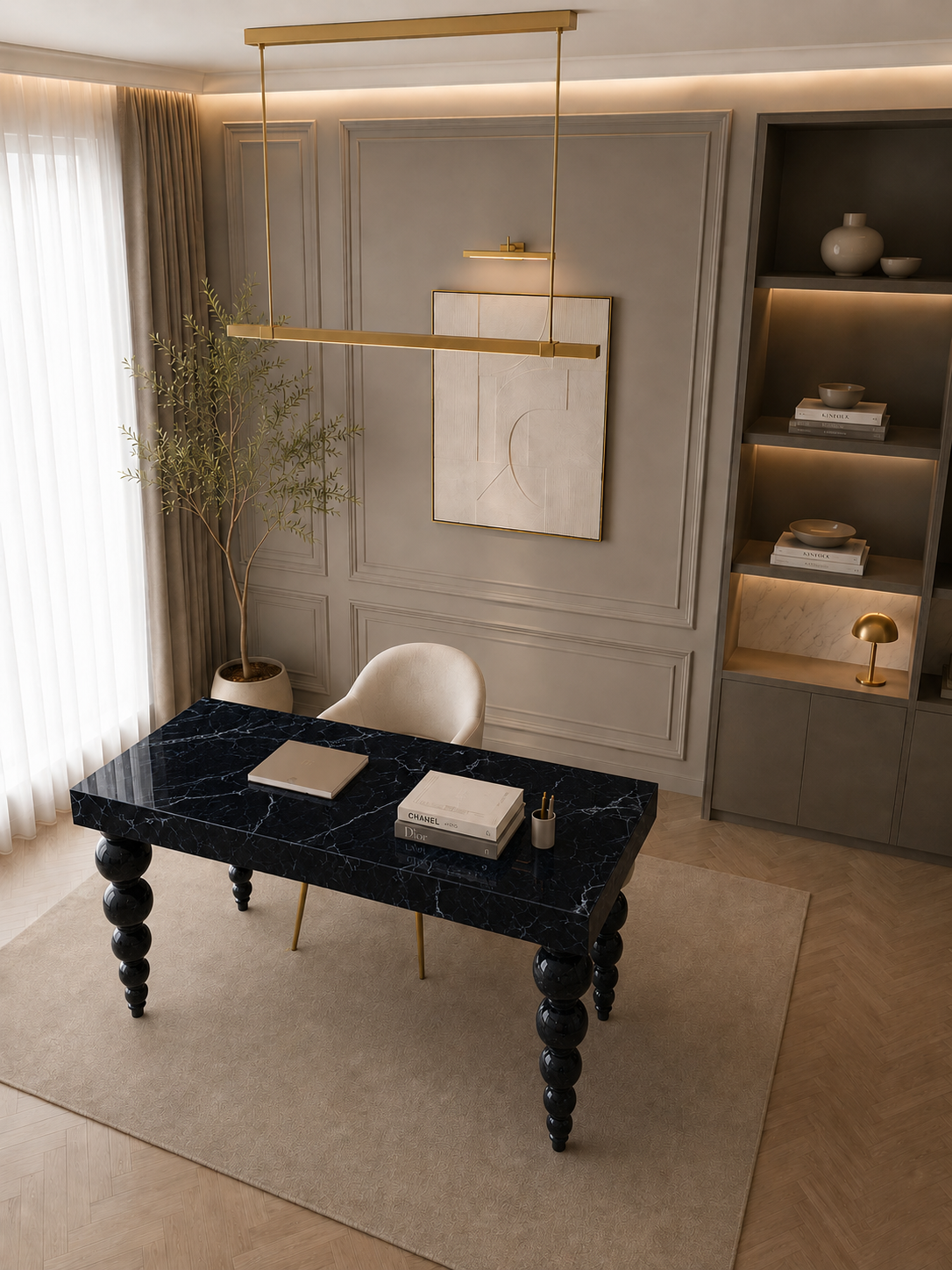 Ivory Crest Executive Desk - View 2
