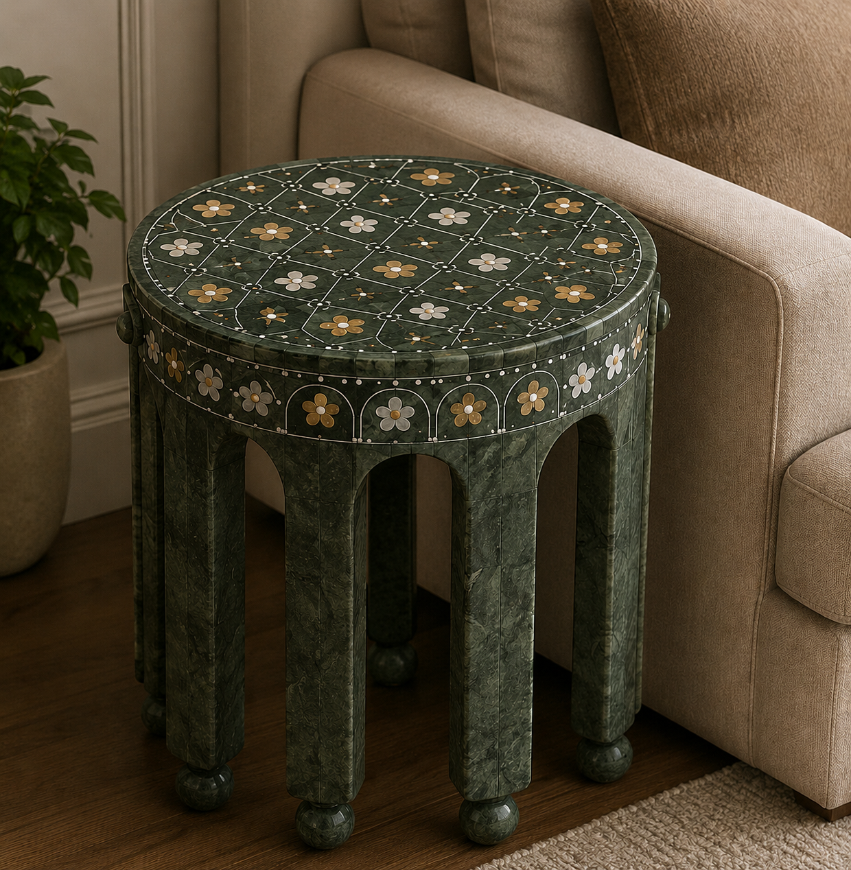 Inlay glacier side table v5